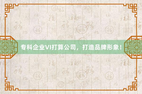 专科企业VI打算公司，打造品牌形象！